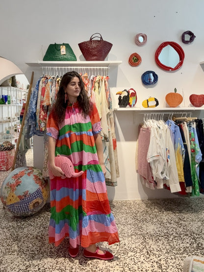 Serpui Harry Wicker Elephant Bag - Pink