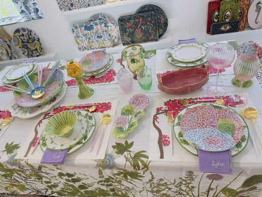 Les Ottomans Ortensia Hand Painted Porcelain Charger Plate