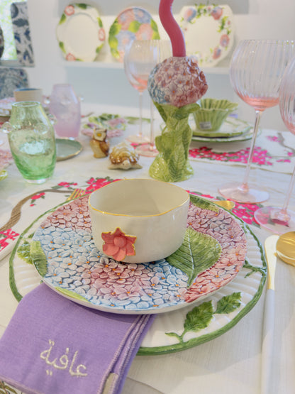 Les Ottomans Ortensia Hand Painted Porcelain Salad Plate