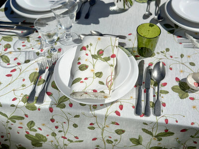 Fraises des Bois Linen Tablecloth