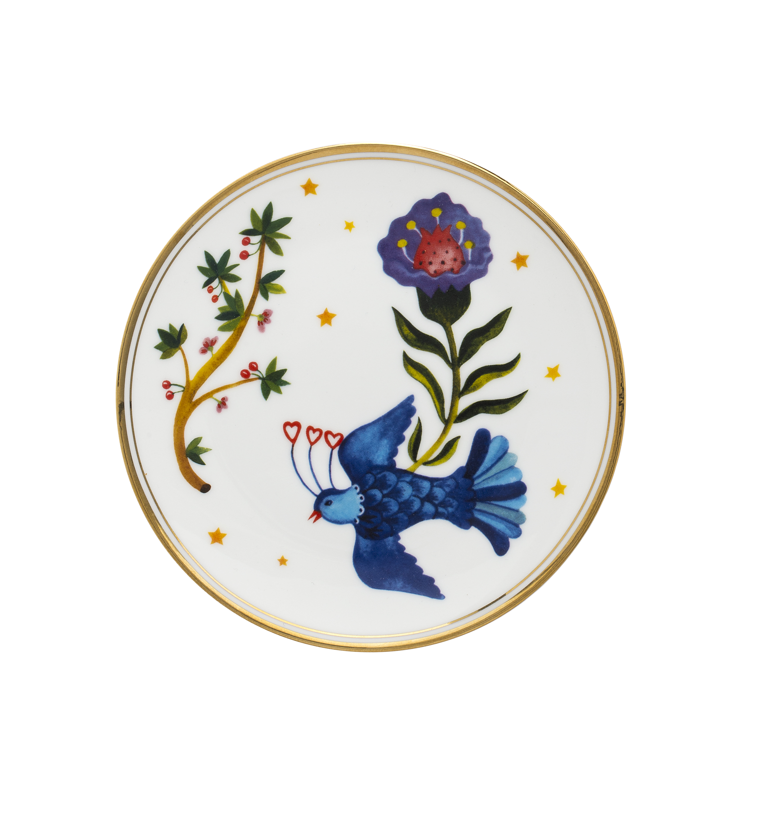 Bitossi Home  Porcelain Bread Plate - Bird
