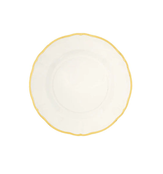 Bitossi Home Ivory with Golden Rim Dessert Plate