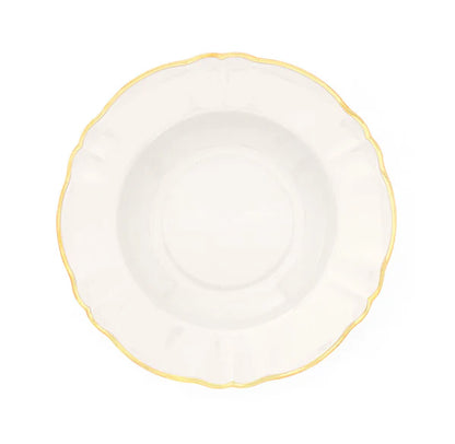 Bitossi Home Ivory with Golden Rim Soup Plate