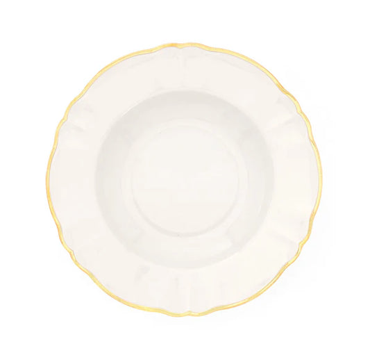 Bitossi Home Ivory with Golden Rim Soup Plate