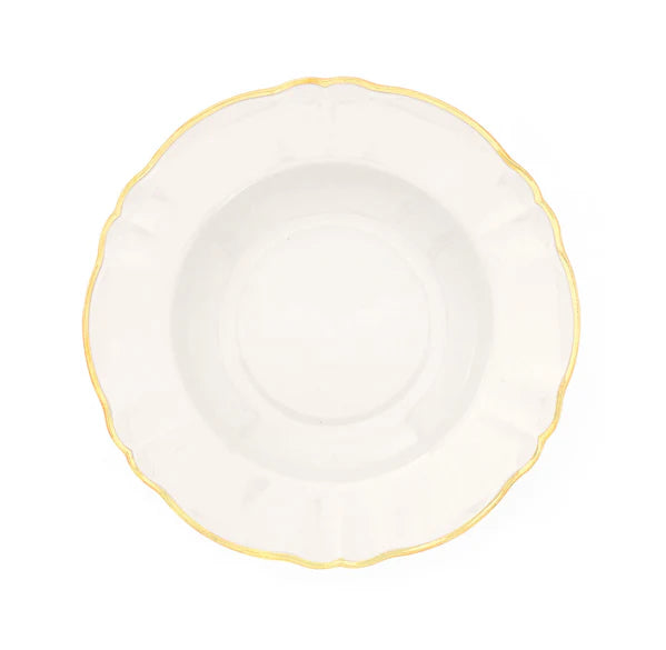 Bitossi Home Ivory with Golden Rim Soup Plate