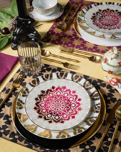 Les Ottomans Uzbeck Gold Porcelain Dinner Plate