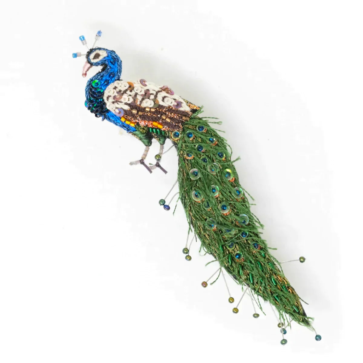 Jewelled Peacock Brooch Pin