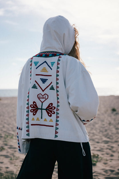 Stephan Embroidered Hoodie Criss Cross