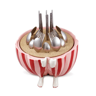 Passionnement 24pcs Cutlery Set in a Ceramic Holder