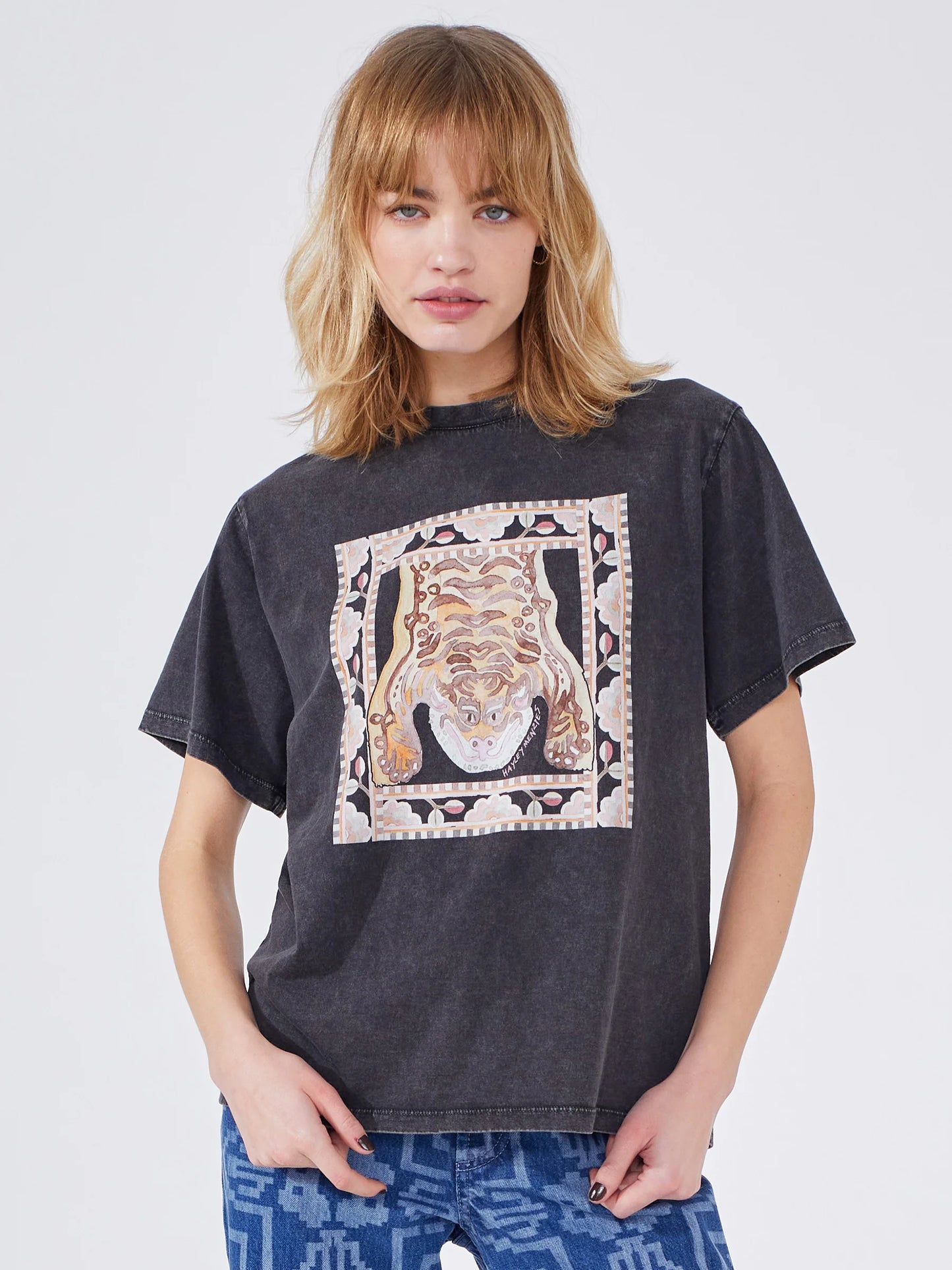 Hayley  Menzies Lotus Tiger Cotton T-Shirt