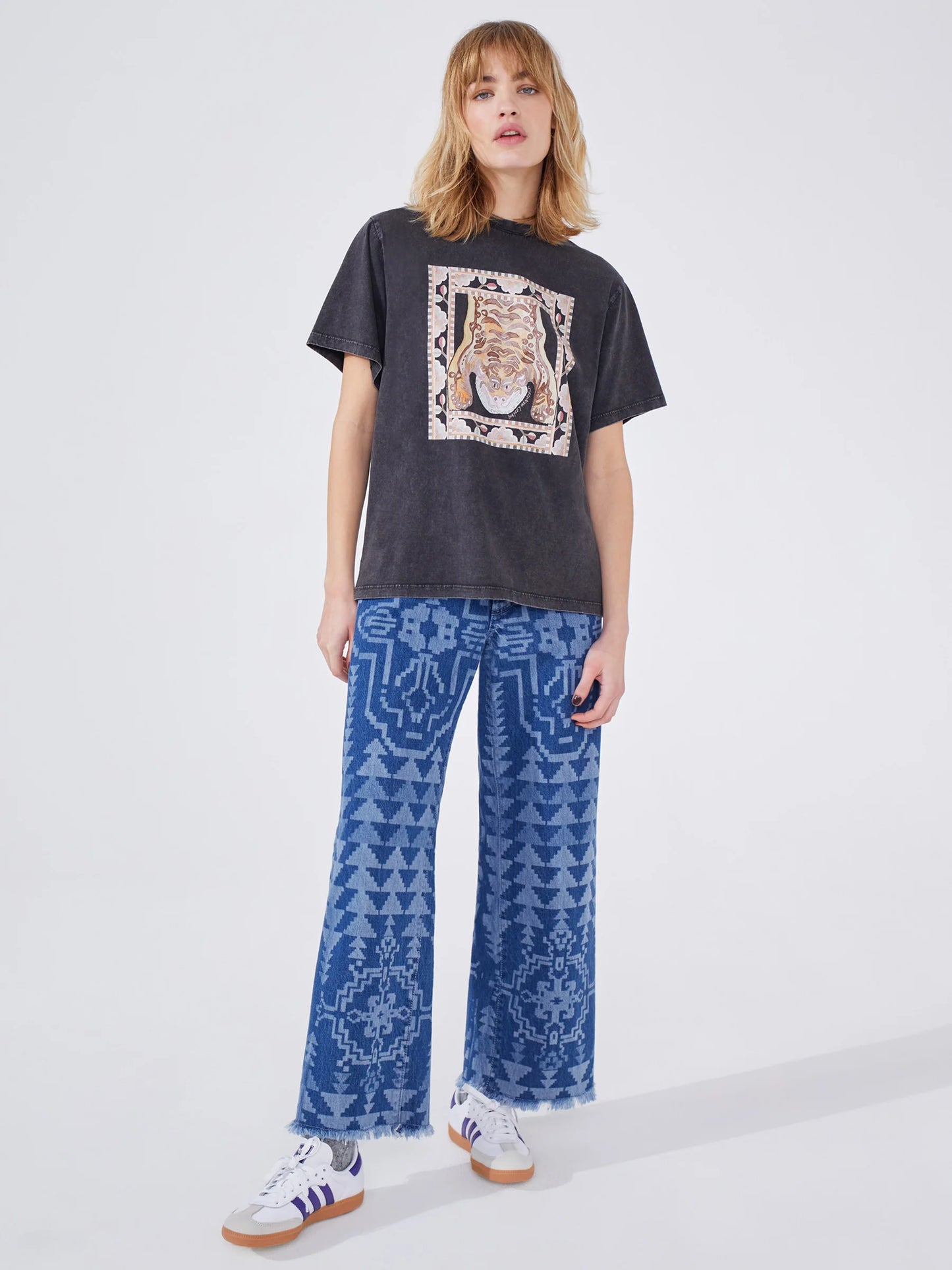 Hayley  Menzies Lotus Tiger Cotton T-Shirt