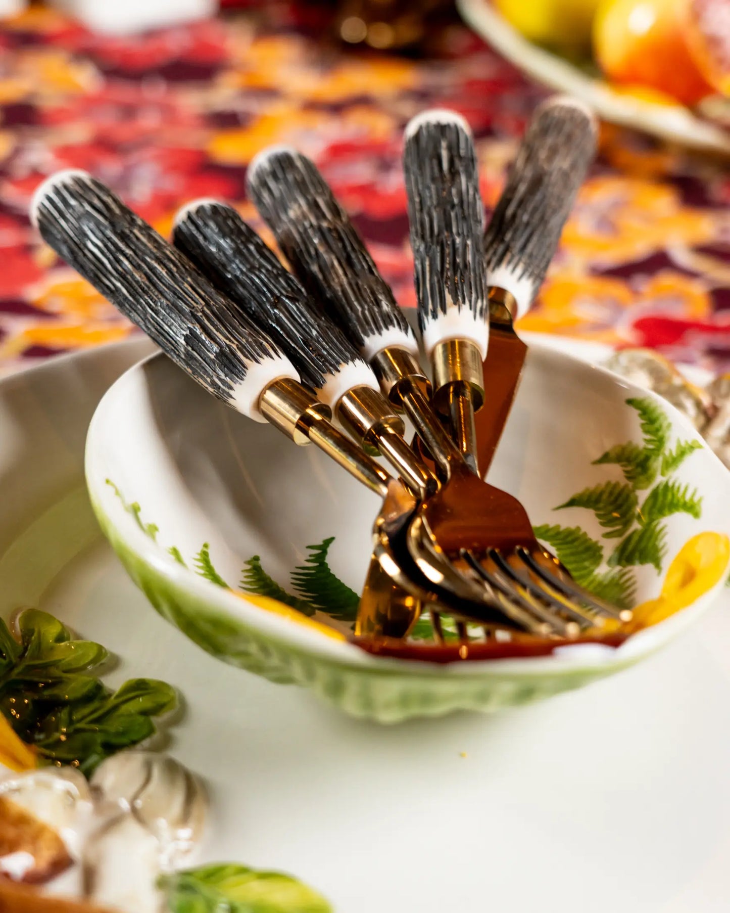 Les Ottomans Mushroom Hand Painted Porcelain Bowl