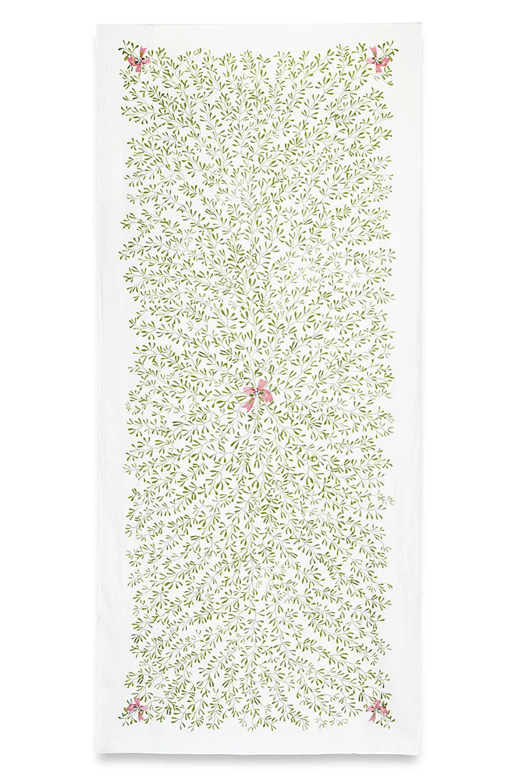 Mistletoe Kiss Linen Tablecloth