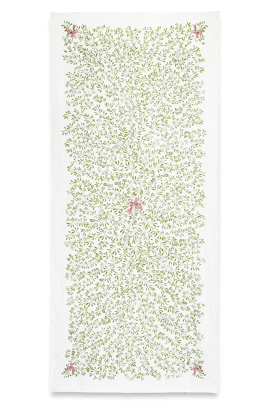 Mistletoe Kiss Linen Tablecloth