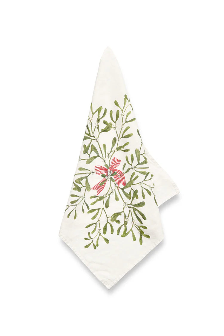 Mistletoe Kiss Linen Napkin