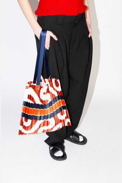 Satin Pleated Bag Conca Terracotta