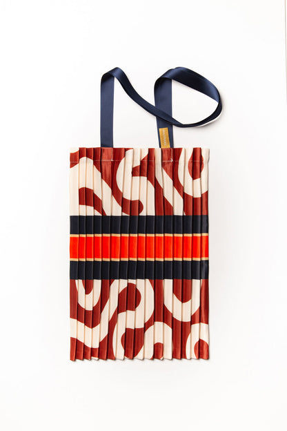 Satin Pleated Bag Conca Terracotta