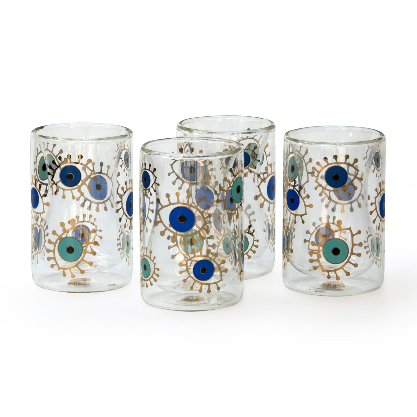 Evil Eye Double Wall Istikanah Tea Cups - Set of 4