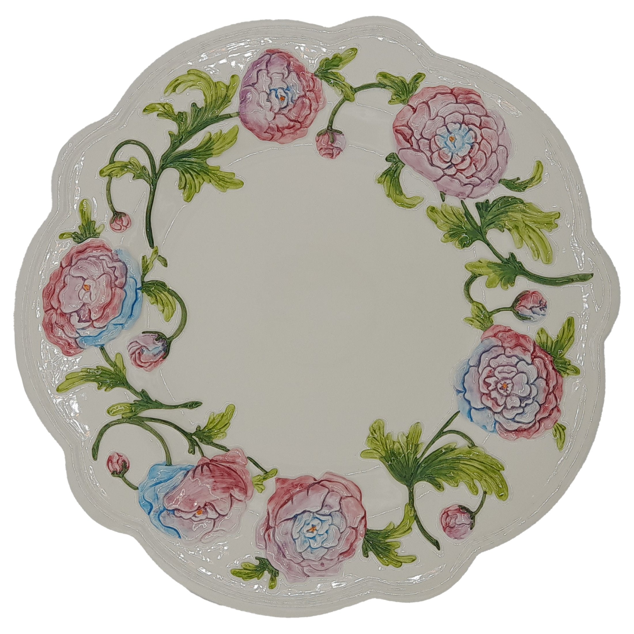 Les Ottomans Ortensia Hand Painted Porcelain Charger Plate