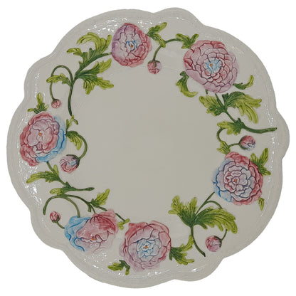 Les Ottomans Ortensia Hand Painted Porcelain Charger Plate