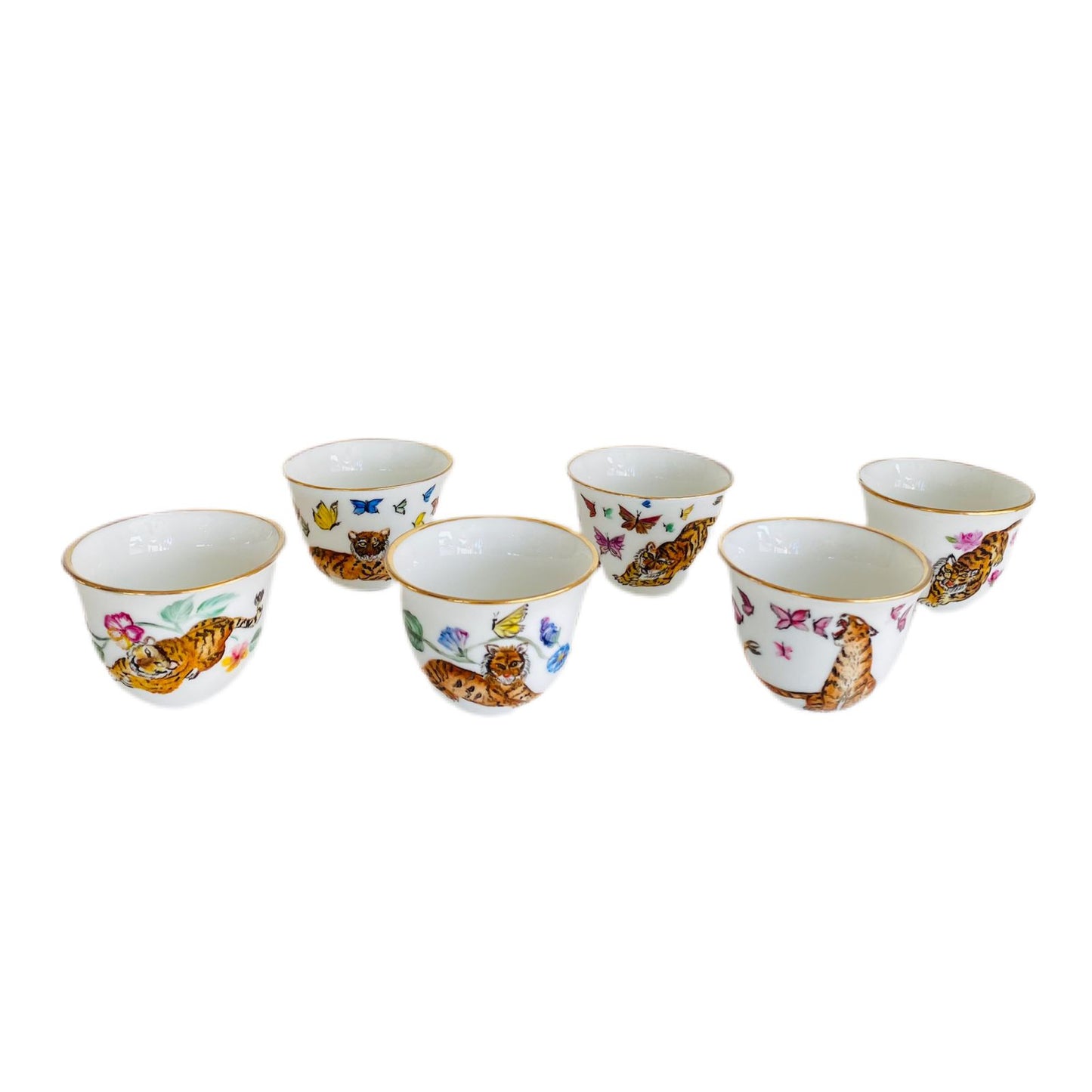 Fancy Tiger Arabic Coffee Cups - Set of 6