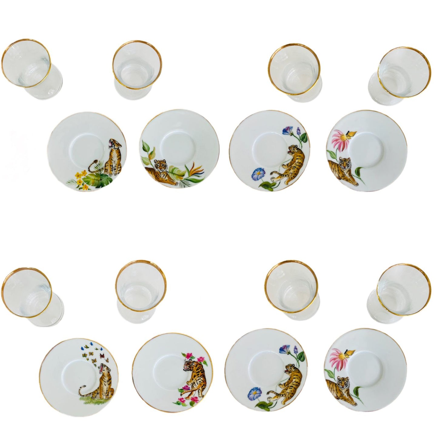 Fancy Tiger Tea Cups - Set of 6