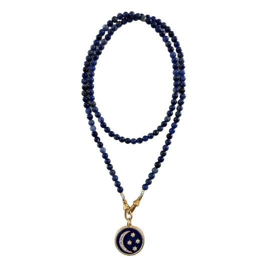 Necklace Jasmin Lapis Lazuli - Moon & Stars