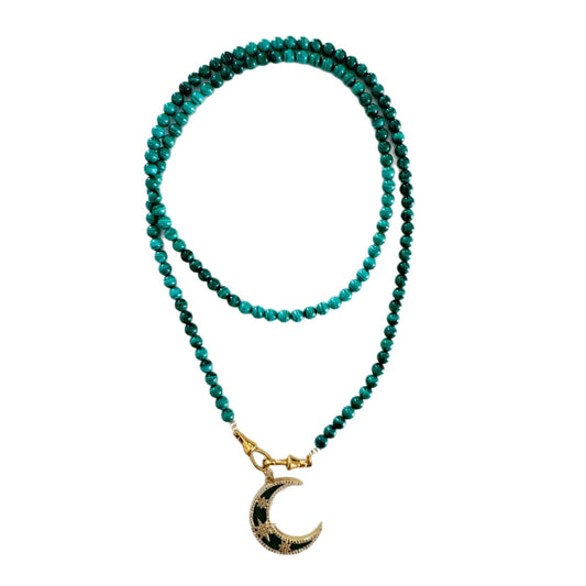 Necklace Jasmin Malachite - Moon