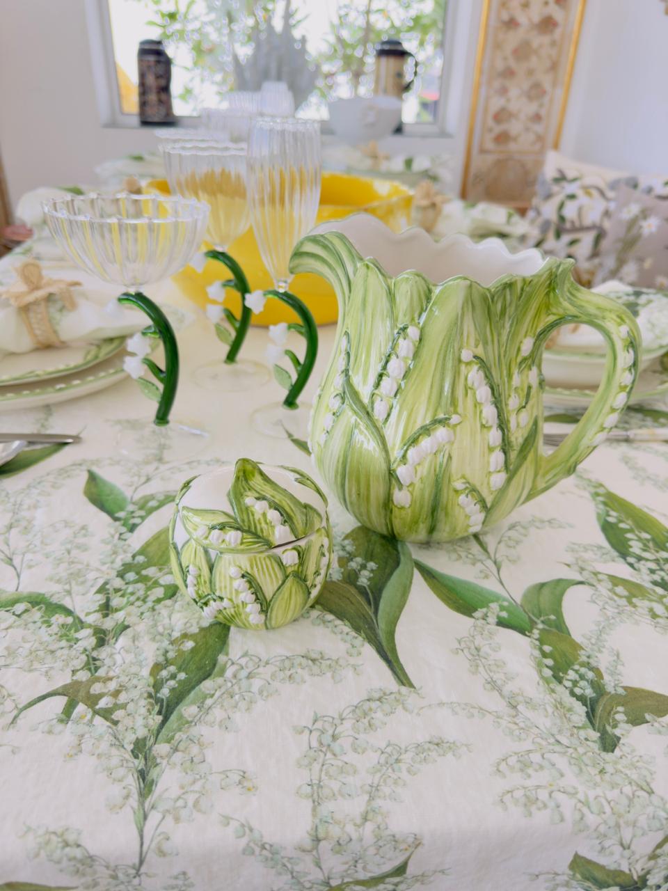 Lily of the Valley Muguet Linen Tablecloth