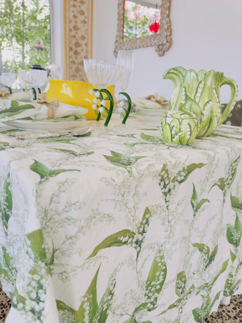 Lily of the Valley Muguet Linen Tablecloth