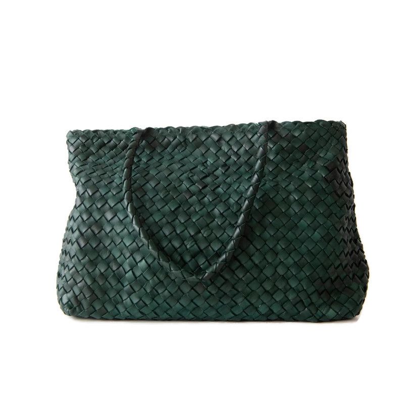 Vintage Mesh Tote Bag - Forest Green