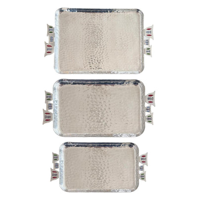 Tray.Aluminium with Chaffee Handles - Silver