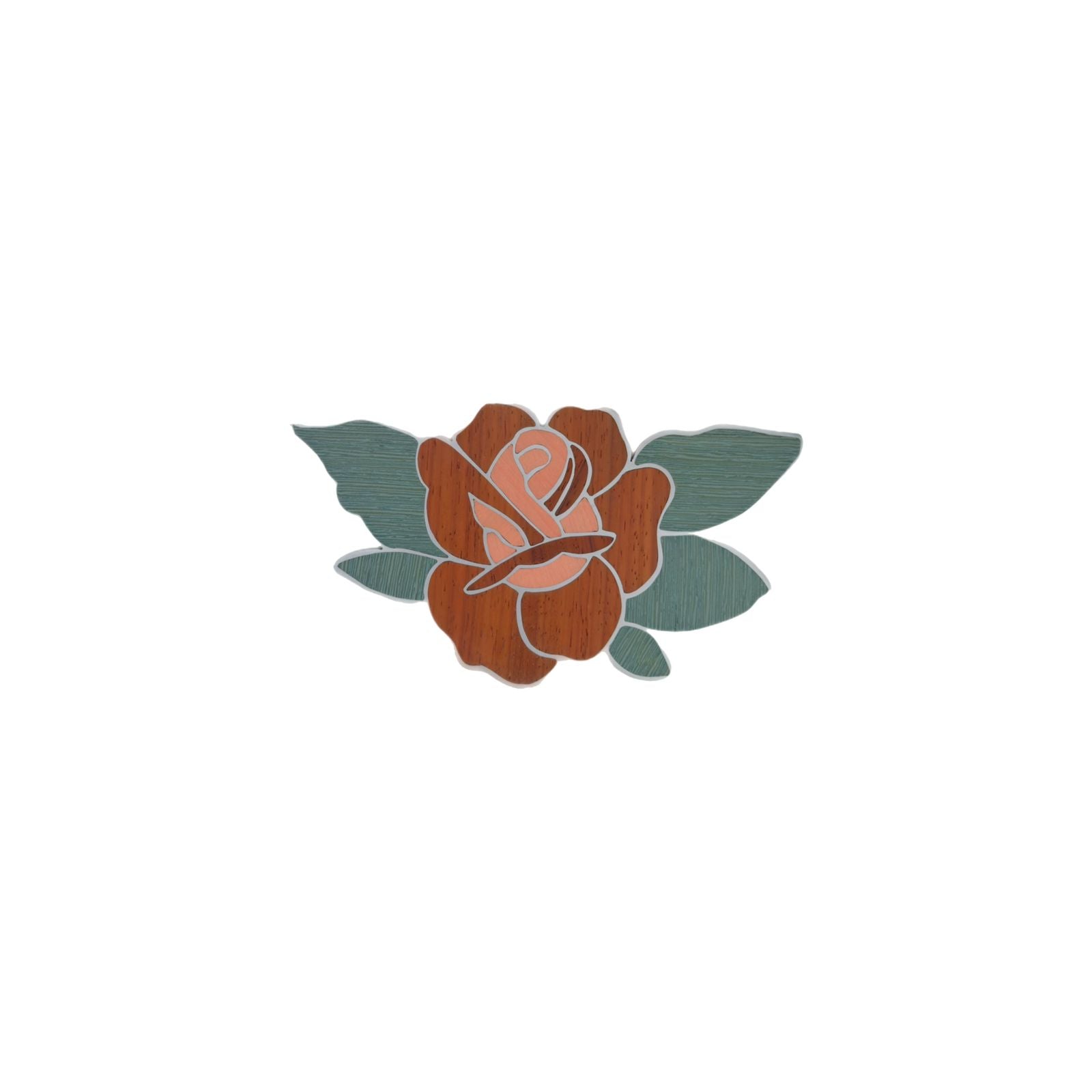 Rose Marqueterie Coasters - Set of 4