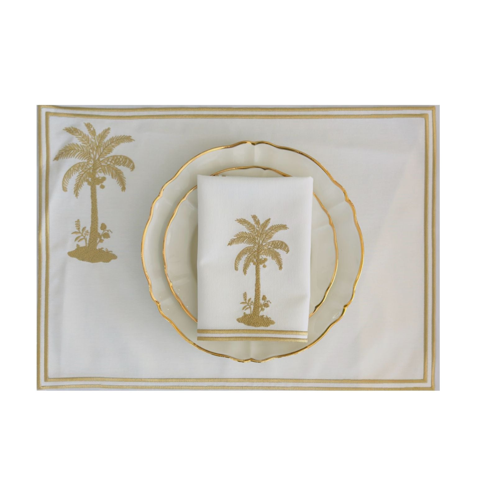 Palm Tree Napkin Gold