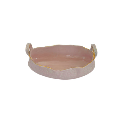 Oval Ceramic Basket Pink