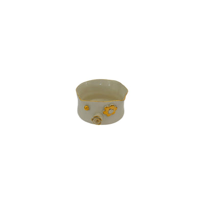 Ceramic Bowl with Gold Flowers Small