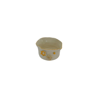 Ceramic Bowl with Gold Flowers Small