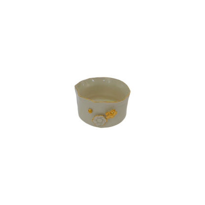 Ceramic Bowl with Gold Flowers Small