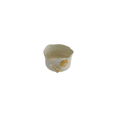 Ceramic Bowl with Gold Flowers Small
