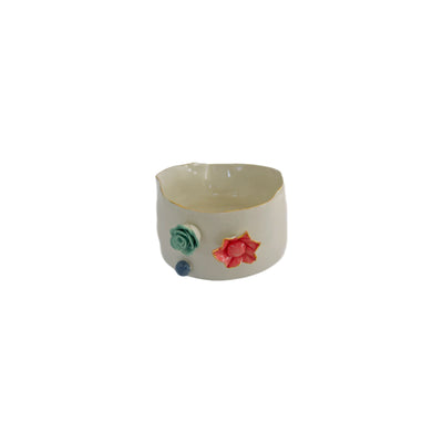 Ceramic Bowl Flowers Medium