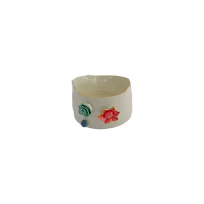 Ceramic Bowl Flowers Medium