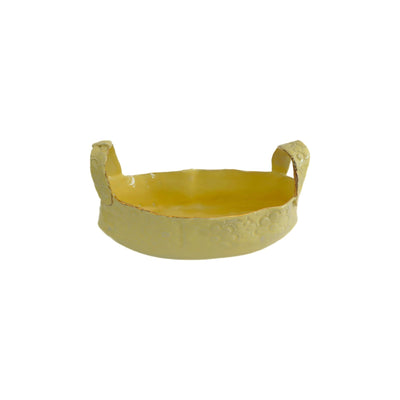 Oval Ceramic Basket Yellow