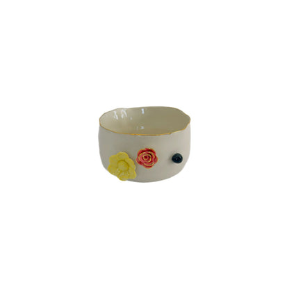 Ceramic Bowl Flowers Medium