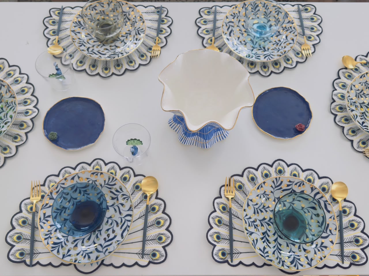 Peacock Shaped Placemats - Set of 6