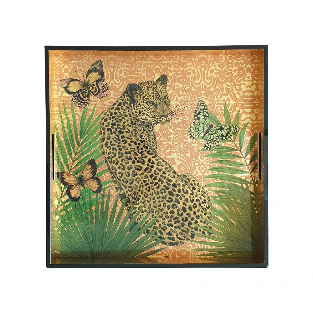 Les Ottomans x Matthew Williamson Lacquered Tray - Leopard