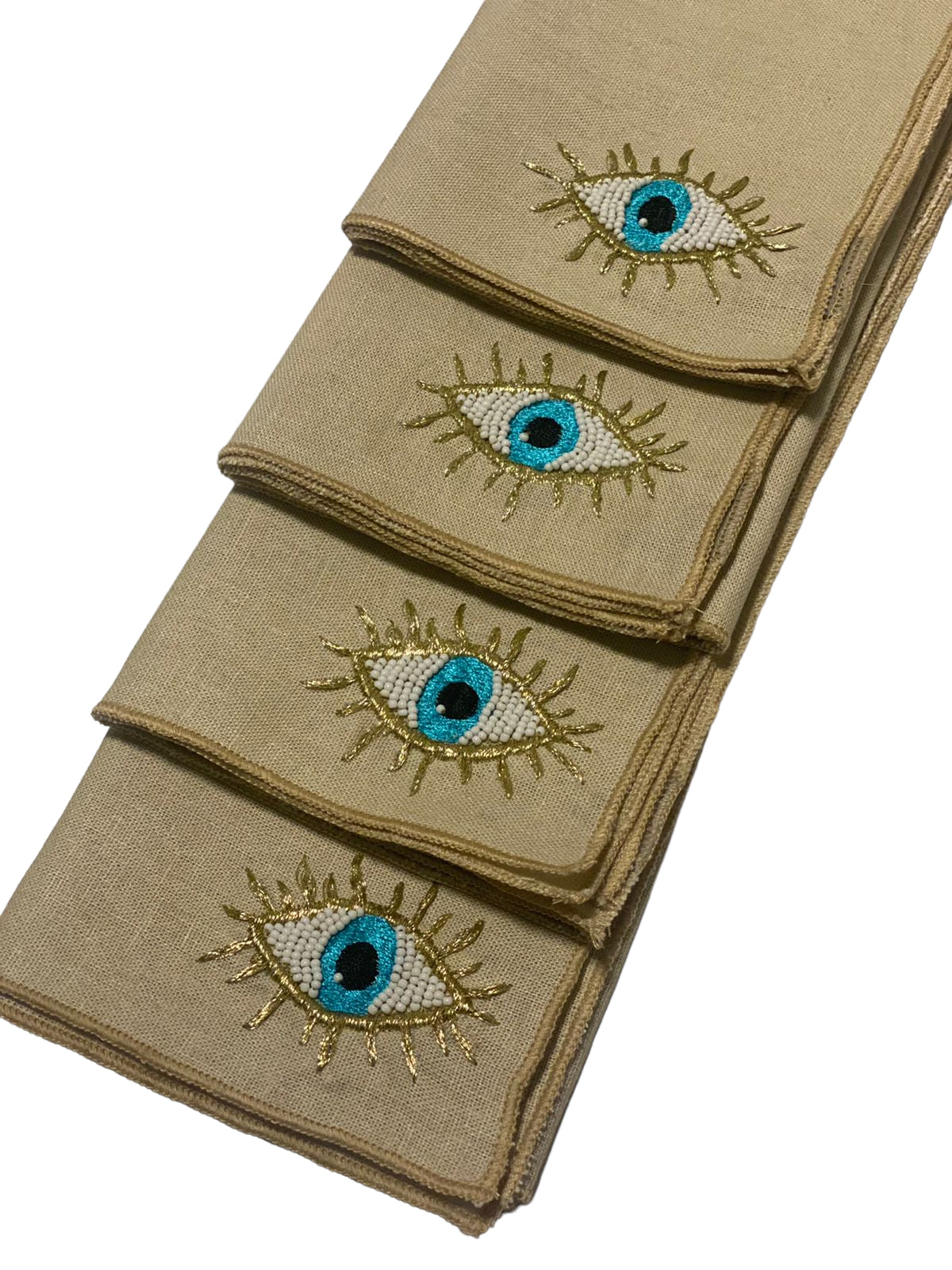 A Table Beaded Linen Napkin - Evil Eye