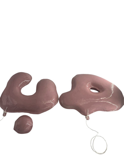 Wall Hanging Hob Calligraphy Ceramic  - Pink