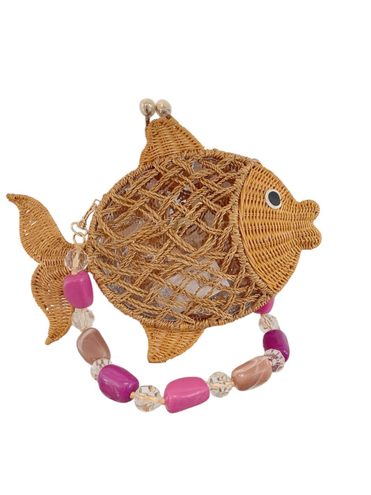 Serpui Peter Fish Wicker Bag - Honey