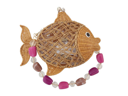 Serpui Peter Fish Wicker Bag - Honey