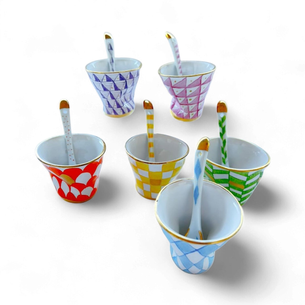 Geo Crumpled Espresso Cups Set of 6